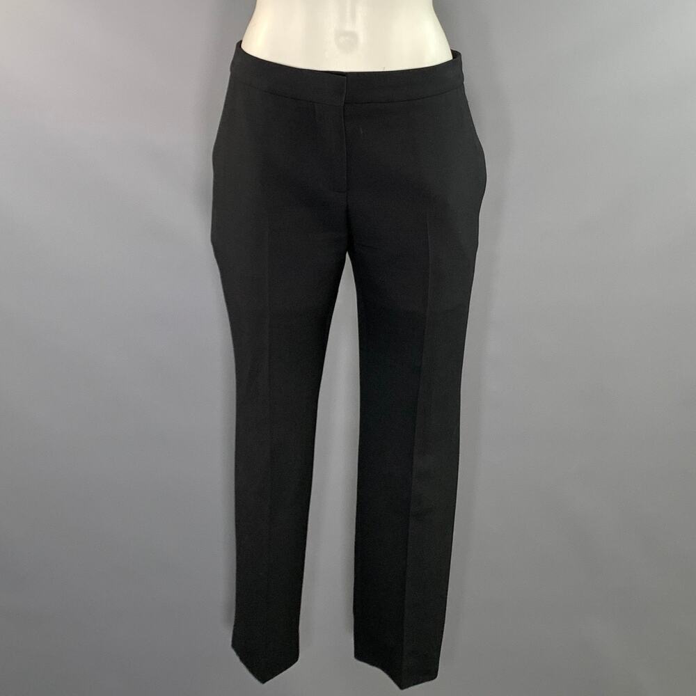 ALEXANDER MCQUEEN Size 2 Black Wool & Silk Tapered Dress Pants